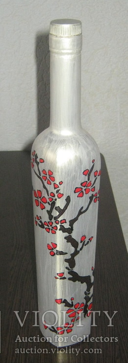 Бутылка ручная роспись (сакура), фото №3