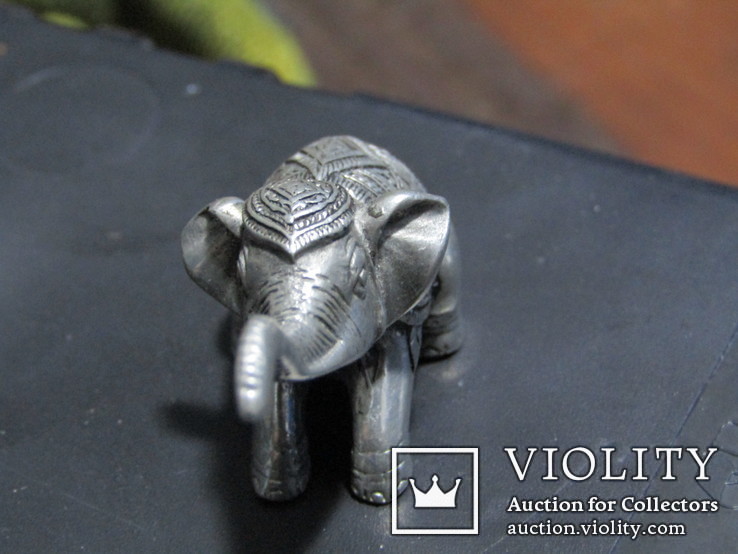 Срібний слон з пробою, вага 55, 46 грм., фото №6