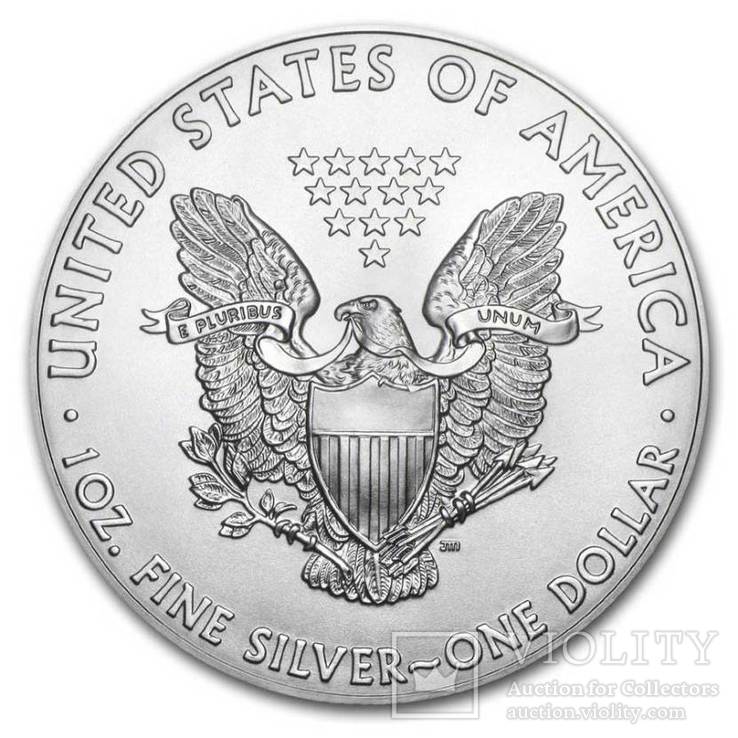 Серебряная монета 1 доллар США 2019 год. Серебро. Тираж 100 экземпляров в Мире., фото №3