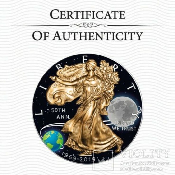 Серебряная монета 1 доллар США 2019 год. Серебро. Тираж 100 экземпляров в Мире., фото №4