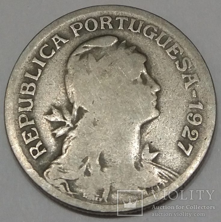 Португалія 1 ескудо, 1927, фото №2