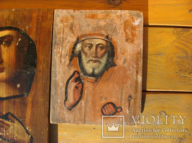 2 иконы под оклад ,Николай и Богородица, фото №3