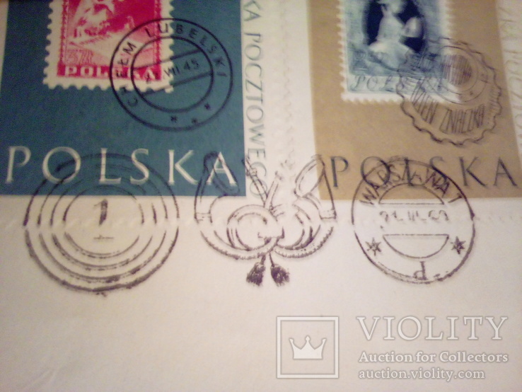 !00 лет польской марке , конверт гашение 1960, фото №4