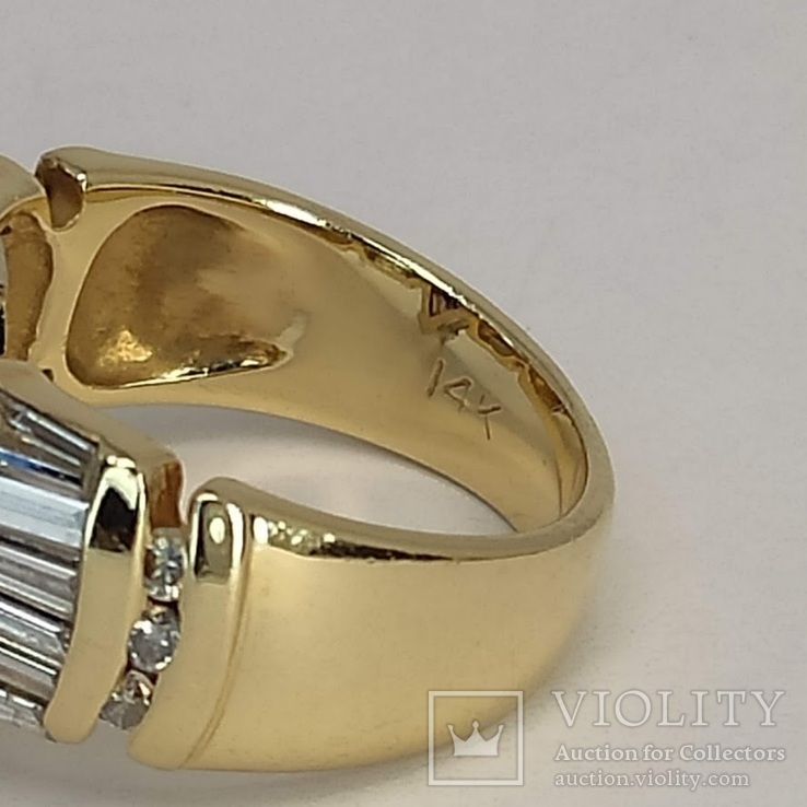Винтажное золотое кольцо с натуральным аметистом и бриллиантами, фото №7