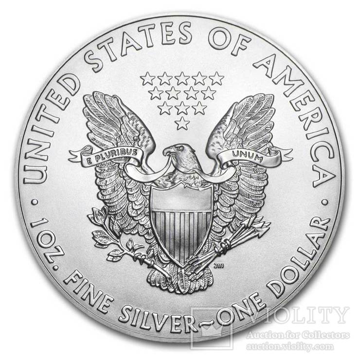 Серебро США.1 унция серебра (31.1 гр.).Эксклюзив!Тираж 100 монет!, фото №3