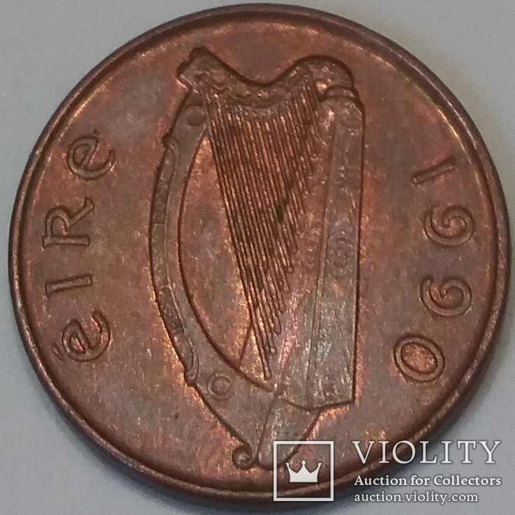 Ірландія 1 пенні, 1990, фото №3