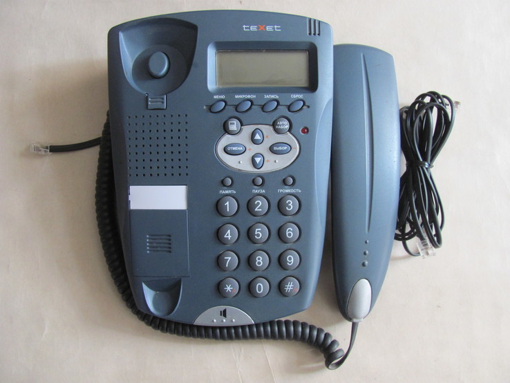 Сетевой телефон TEXET TX-210М, Россия, серо-голубой, фото №2