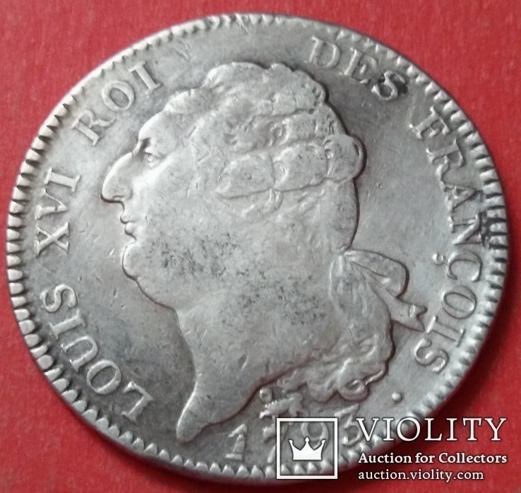 1 ЭКЮ 1793 года, Король Людовик XVI (1774 - 1793), Франция, серебро, фото №4