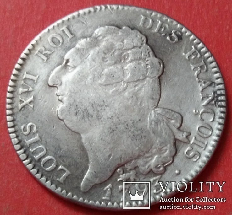 1 ЭКЮ 1793 года, Король Людовик XVI (1774 - 1793), Франция, серебро, фото №8