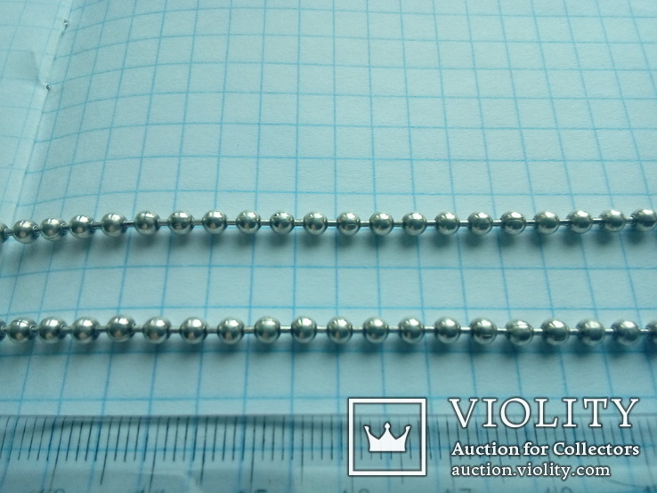 Ланцюжок срібний 925 фантазійного плетіння перлина 51 см, фото №2