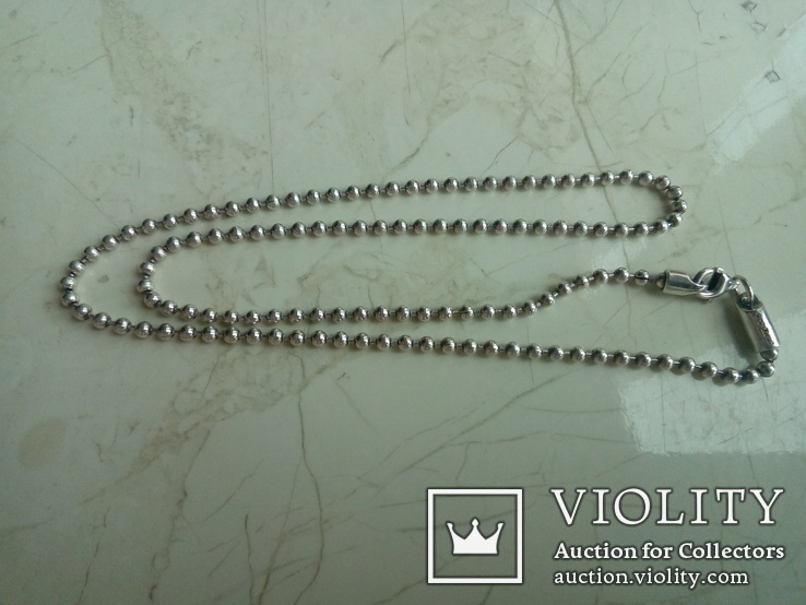 Ланцюжок срібний 925 фантазійного плетіння перлина 51 см, фото №4