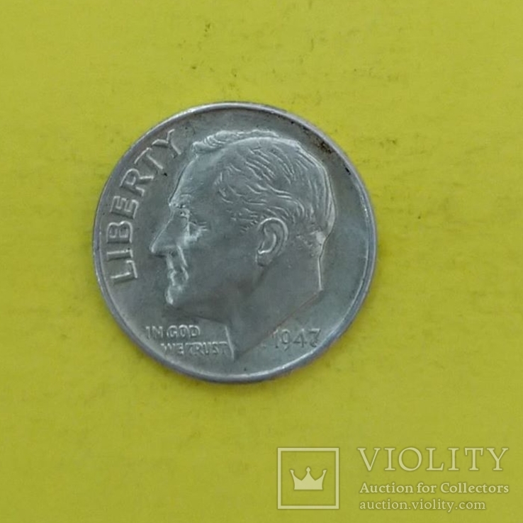 10 центов 1947р.  Срібло., фото №2