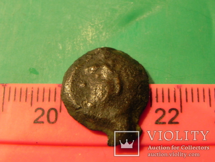 Монета Пантикапея- голова молодого сатира-лук, фото №2