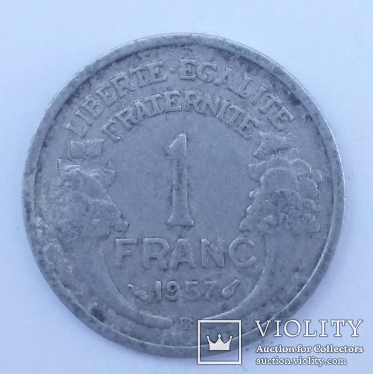 Franciya 1 frank, 1957, numer zdjęcia 2