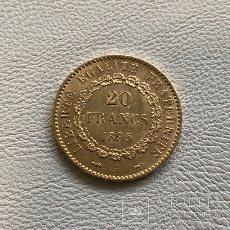 Франция 20 франков 1895 год золото 900’, фото №3