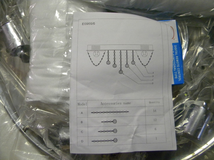 Хрустальная потолочная LED люстра E0966, фото №7