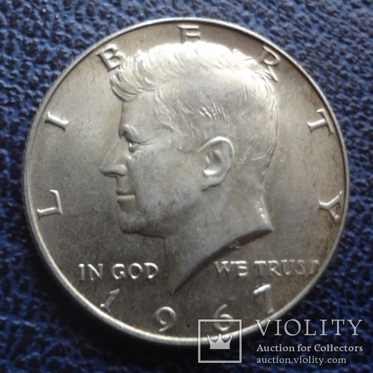 50  центов  1967  США  серебро   ($11.9.10)~, фото №2