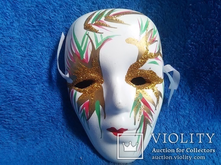 Декоративная маскарадная венецианская мини - маска на стену , роспись., фото №2