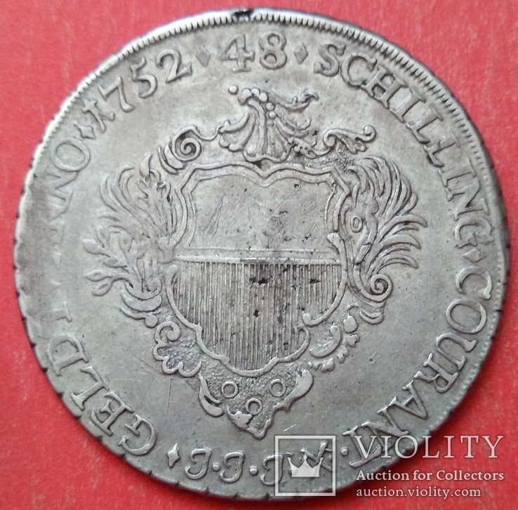1 талер / 48 шиллингов 1752 год, Любек, Германия, фото №4