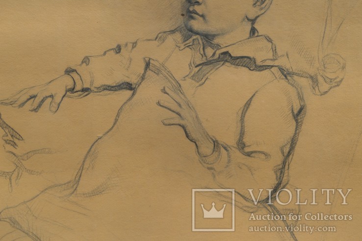 Картина художник  Сидорук Владимир, мальчик, бумага, карандаш, размеры 70 х 101 см., фото №6