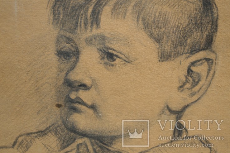 Картина художник  Сидорук Владимир, мальчик, бумага, карандаш, размеры 70 х 101 см., фото №10