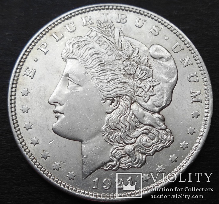 1 Доллар 1921 год . Морган. Серебро, фото №2
