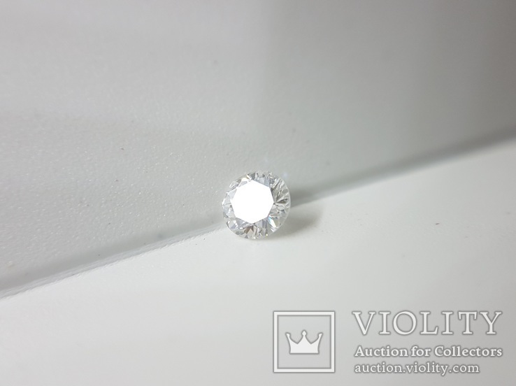 Белоснежный бриллиант высокого качества 0,12 карат, фото №8
