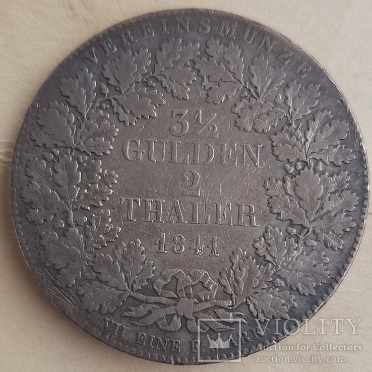 3 1/2 GULDEN 2 THALER 1841, фото №7