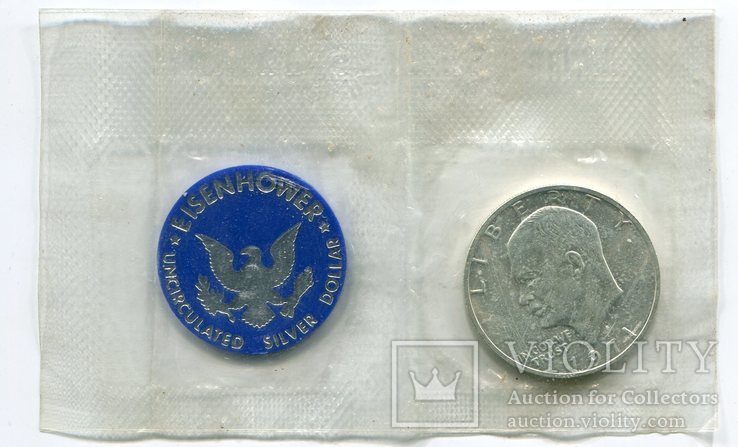 США 1 доллар 1971 г. S Серебро. Запайка. Жетон, фото №2