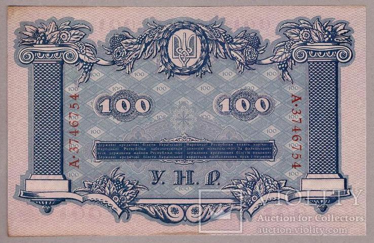 Банкнота Украины УНР 100 гривен 1918 г. VF, фото №3