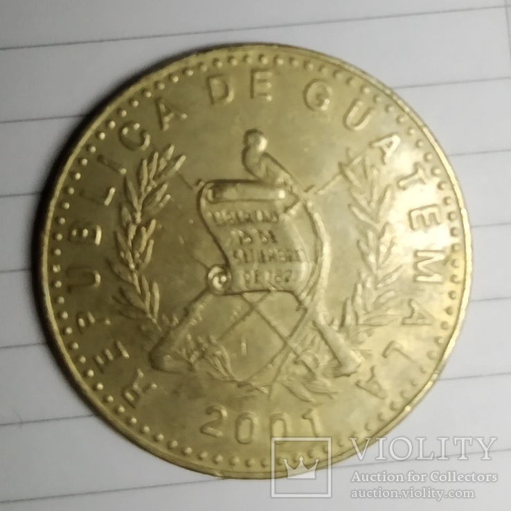 Монета Гватемала 2001 1 кетцаль, фото №2