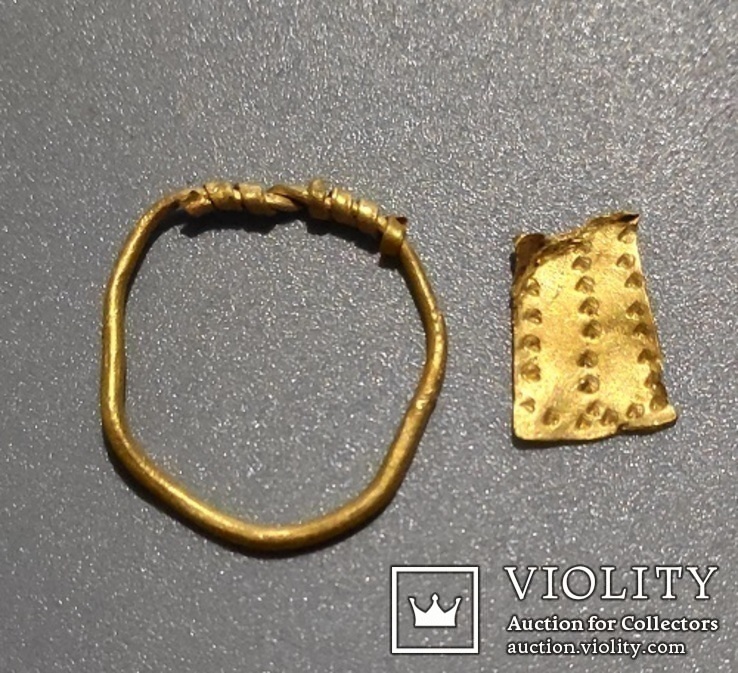Кольцо золотое спиральное (ЧК)+кусочок золота чк, фото №2