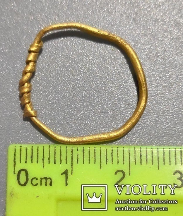 Кольцо золотое спиральное (ЧК)+кусочок золота чк, фото №4