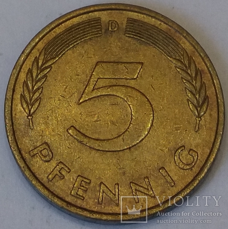 Німеччина 5 пфенігів, 1975, фото №2