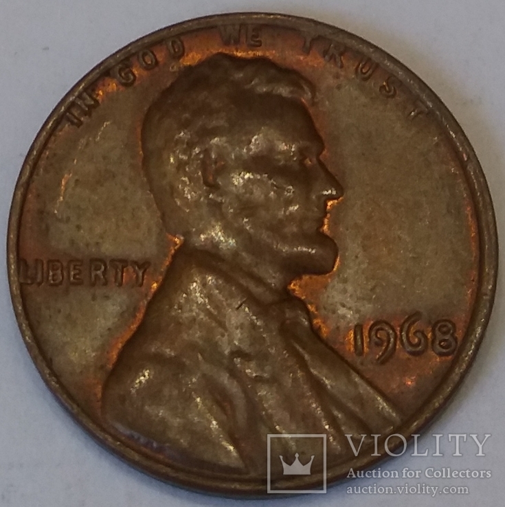 США 1 цент, 1968, фото №2
