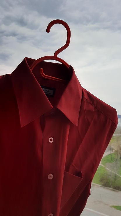 Летние мужские рубашки Pan Filo (бордовые), фото №4