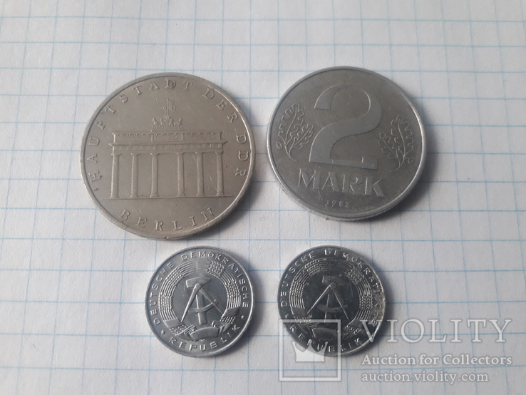 ГДР,  четыре монеты