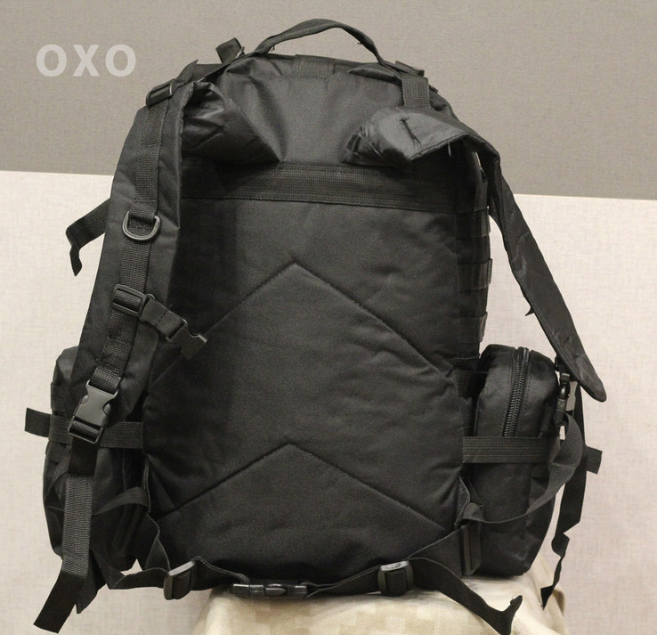 Тактический Штурмовой Военный Рюкзак с подсумками на 50-60 литров Black (1004-black), фото №5