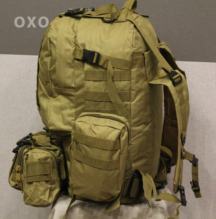 Тактический Штурмовой Военный Рюкзак с подсумками на 50-60 литров Coyote (1004-coyote), фото №3