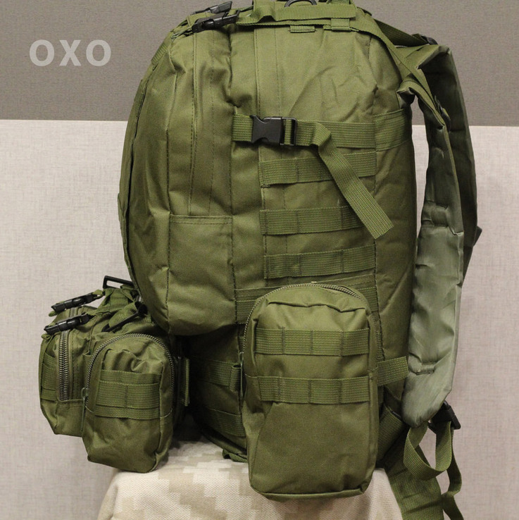 Тактический Штурмовой Военный Рюкзак с подсумками на 50-60 литров Olive (1004-olive), фото №3