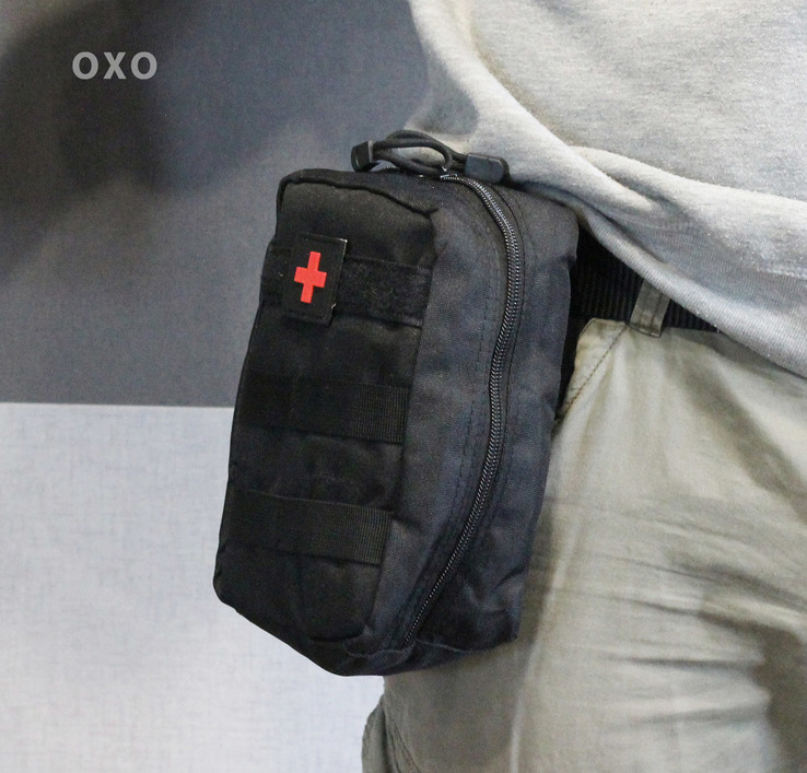 Тактическая (поясная) сумка, аптечка Mini Warrior с системой M.O.L.L.E (1020-black), фото №7
