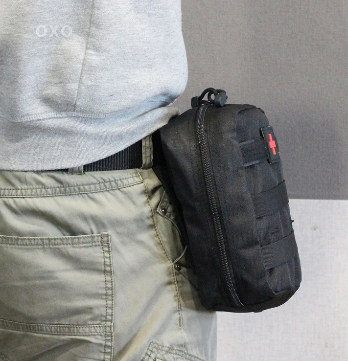 Тактическая (поясная) сумка, аптечка Mini Warrior с системой M.O.L.L.E (1020-black), фото №8