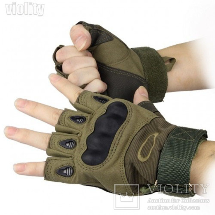 Тактические перчатки Oakley (Беспалый). - Khaki M (oakley-olive-m), фото №5