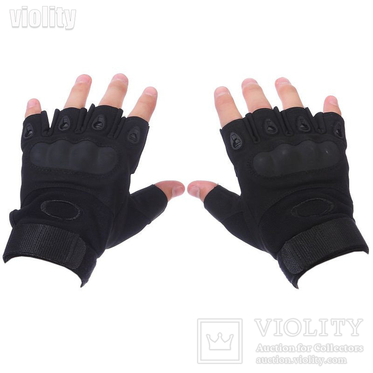 Тактические перчатки Oakley (Беспалый). - Black M (oakley-black), фото №4