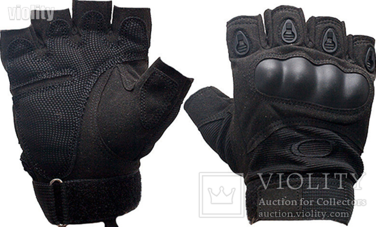 Тактические перчатки Oakley (Беспалый). - Black M (oakley-black), фото №2