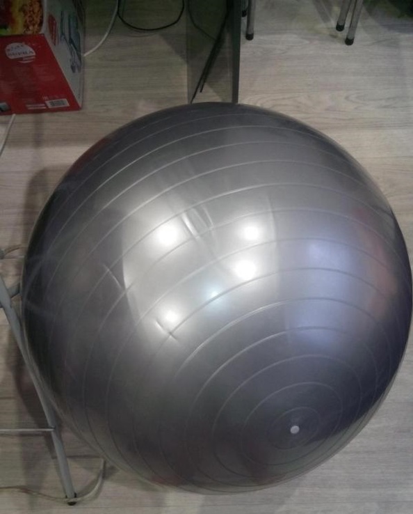 Мяч PowerPlay для фитнеса 75см Серебристый+насос