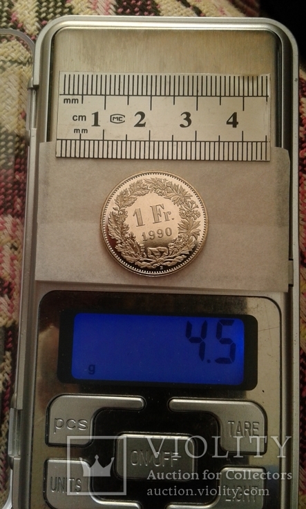 Швейцарія 1 франк 1990 року, фото №10