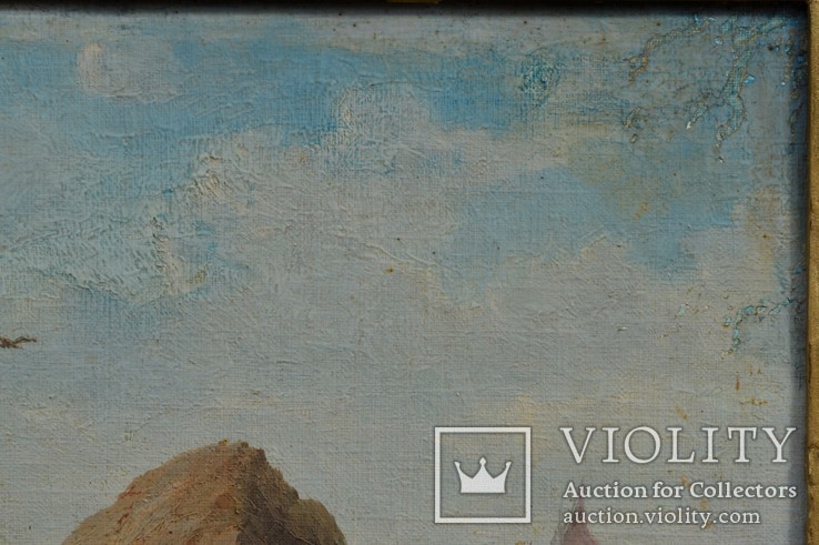 Картина, автор неизвестный, морской пейзаж, холст, масло, размер картины 27 х 36 см., фото №4