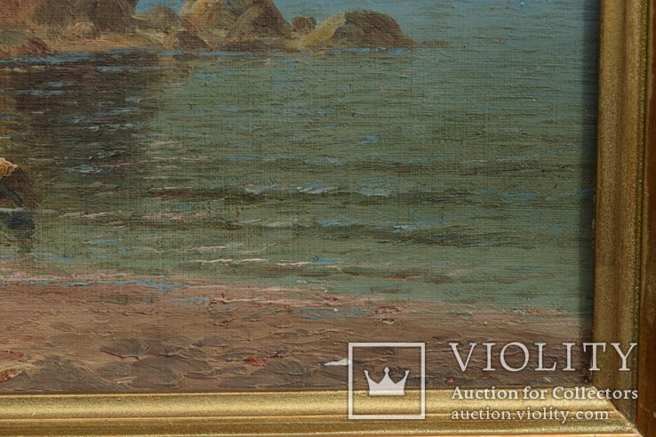 Картина, автор неизвестный, морской пейзаж, холст, масло, размер картины 27 х 36 см., фото №8