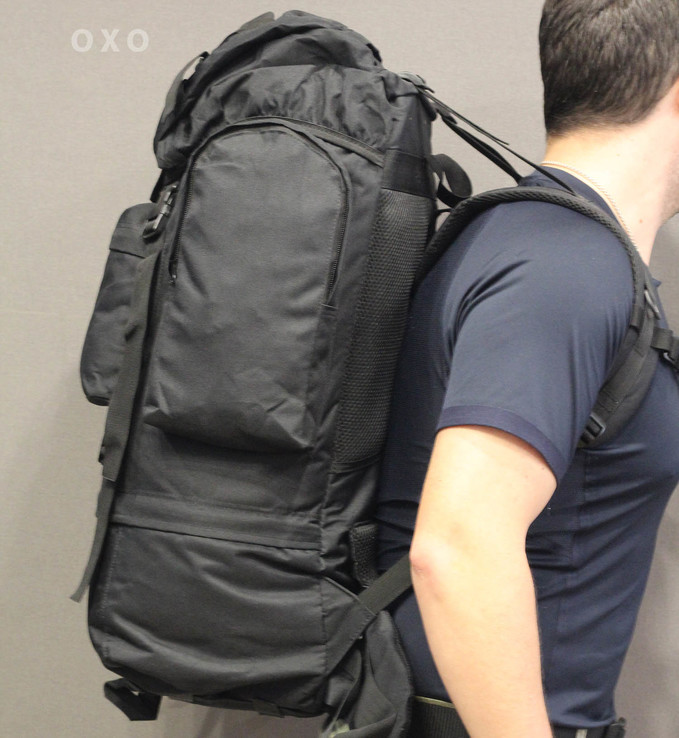 Тактический (туристический) рюкзак на 65 литров Black (ta65 black), фото №6